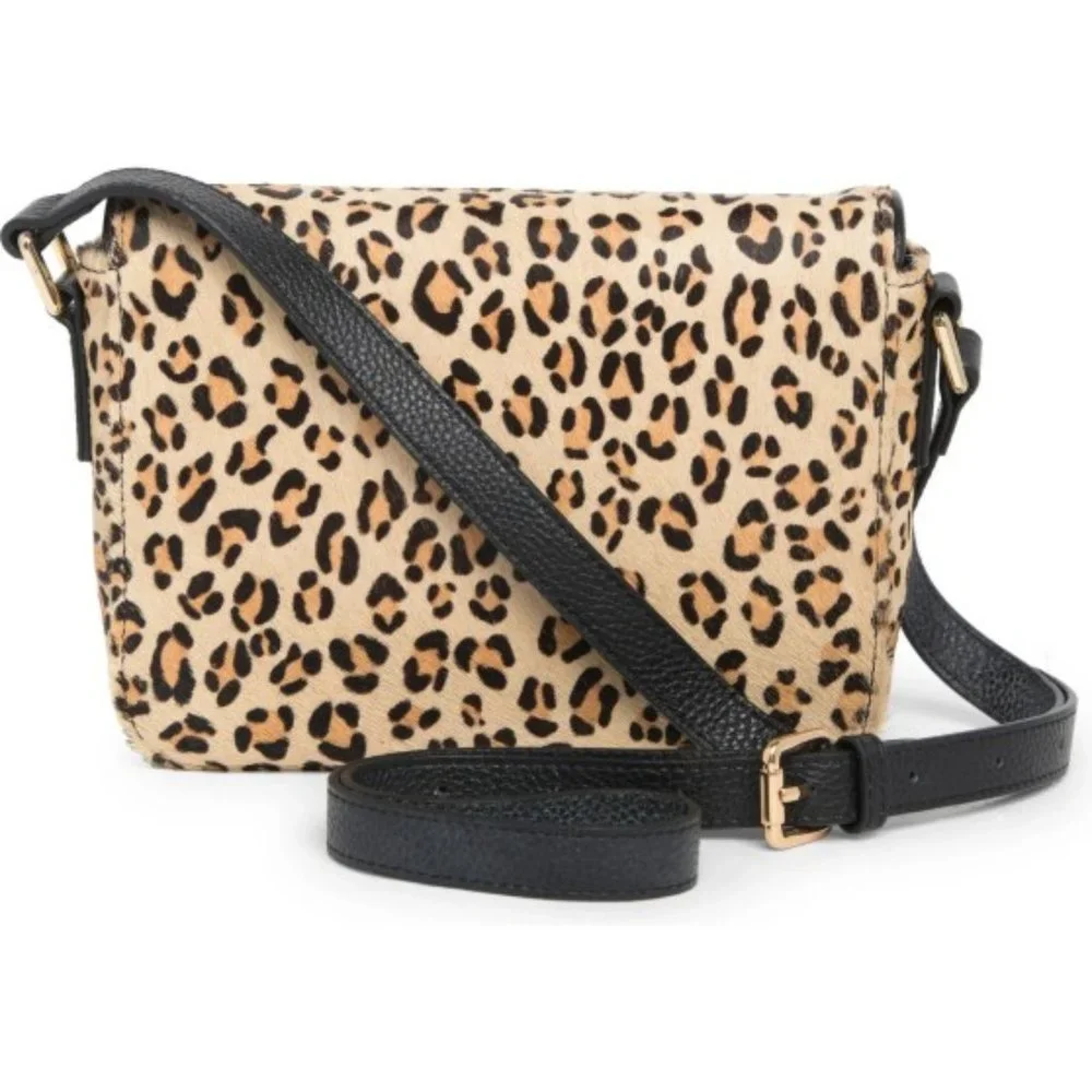 F&W Style Roxy Leopard Print Leather Shoulder Bag